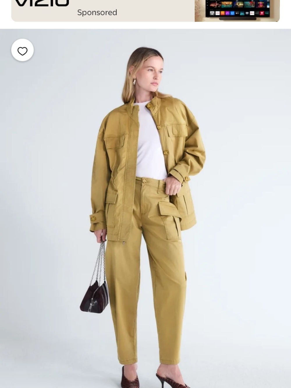 Scoop Women's Utility Jacket in Mustard - Oversized Cargo Style